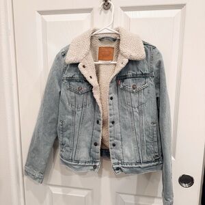 Light Blue Denim Jacket with Sherpa Lining